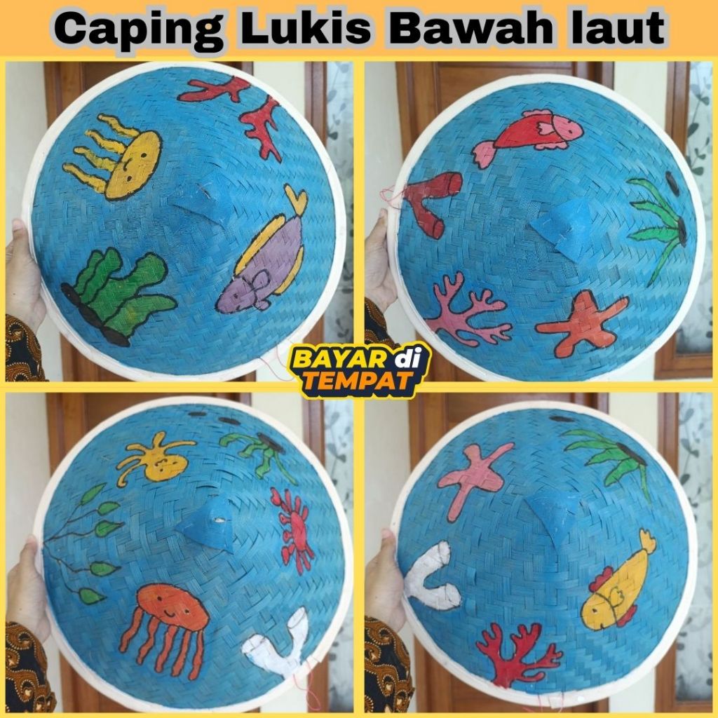 Caping lukis topi caping petani lukis anak[MURAH]