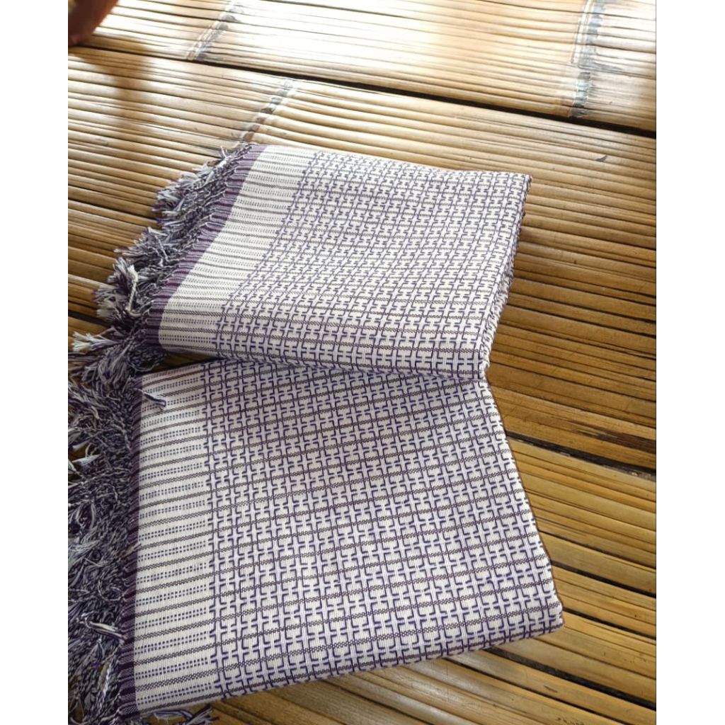 kain tenun baduy warna ungu x putih