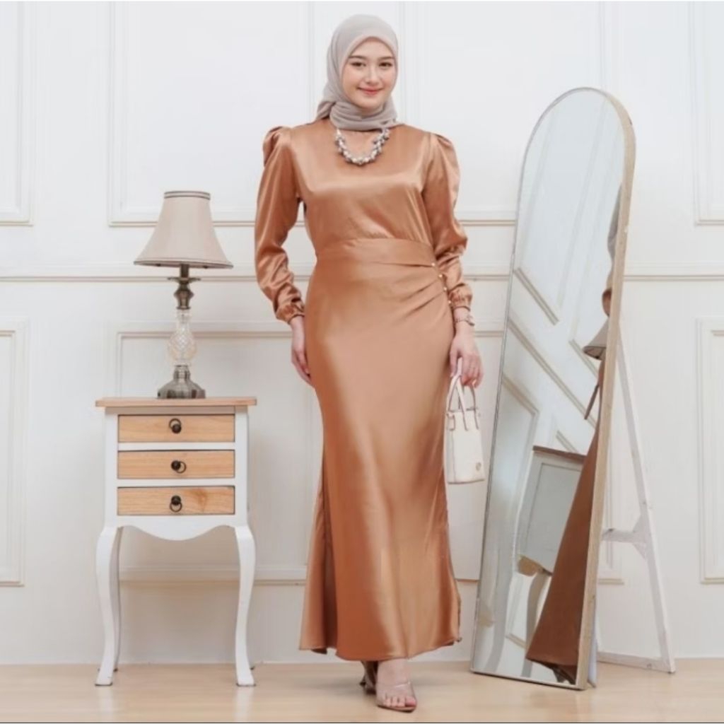 Elora dres Satin Premium Dress Mermaid dress kondangan kekinian dres bridesmaid