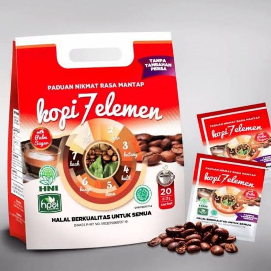 Kopi Sevel 7 elemen HNI Original pouch isi 20 sachet murah