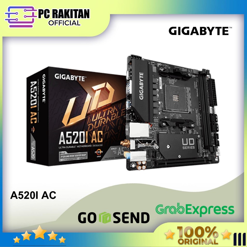 GIGABYTE MOTHERBOARD ITX ULTRA DURABLE A520I AC DDR4 AM4 /AMD