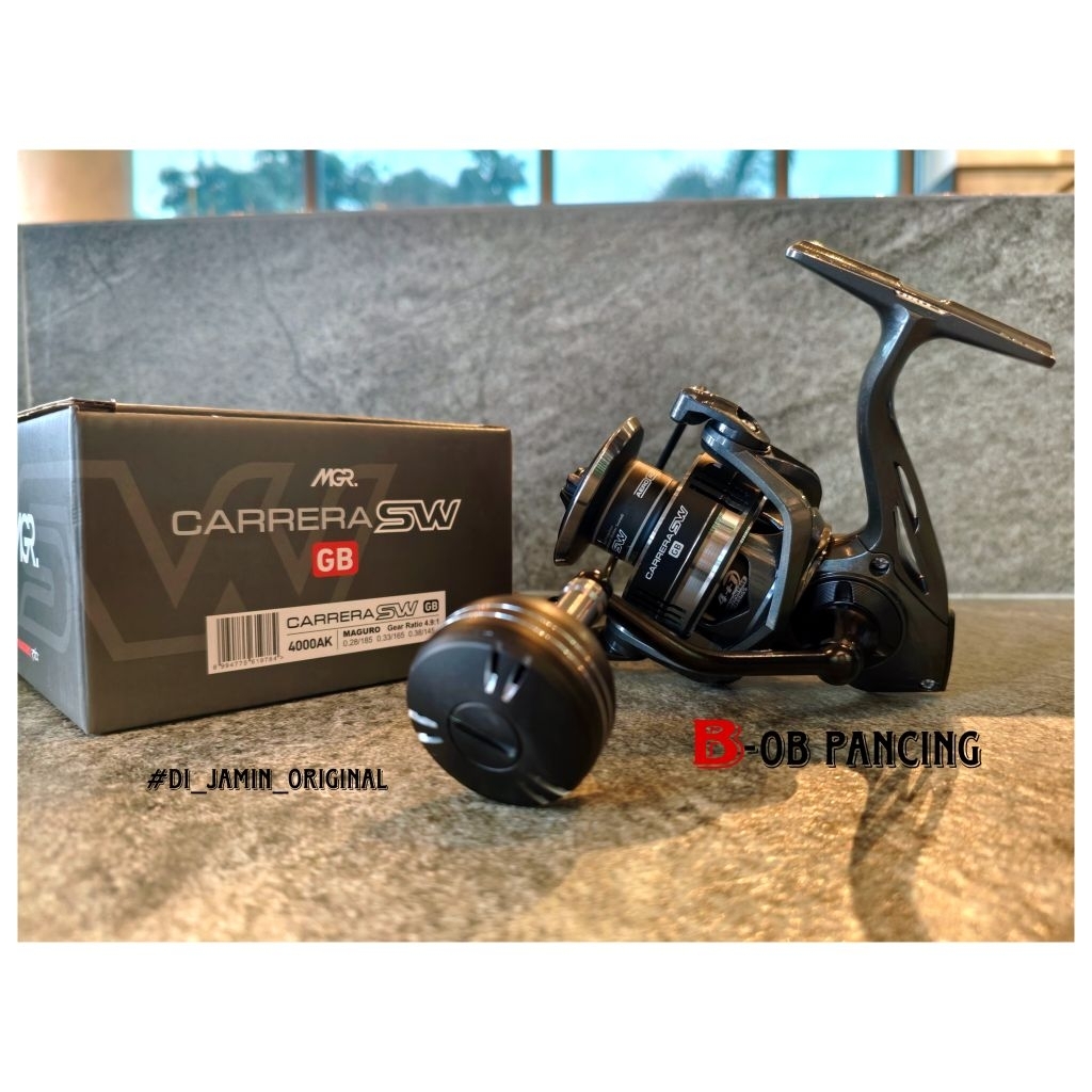 Reel Maguro Carrera SW GB Salt Water Grey Black 4000 - 5000 - 6000 Alumunium Knob Power Handle th 20
