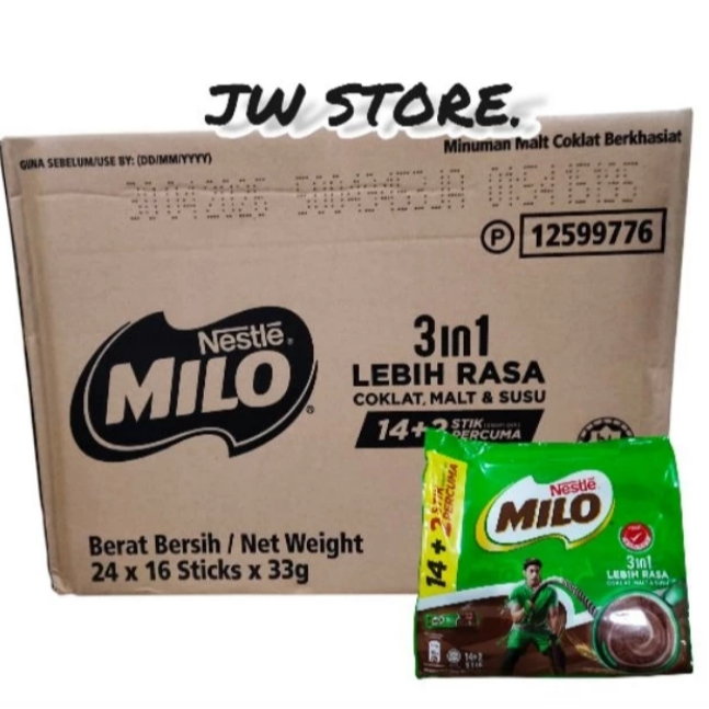 Milo Drink Coklat 3in1 Sachet 24S x 16s 1Dus