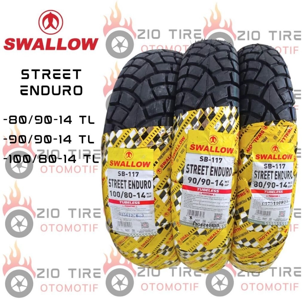 Ban luar motor matic swallow street Enduro 80/90-14  90/90-14  100/80-14