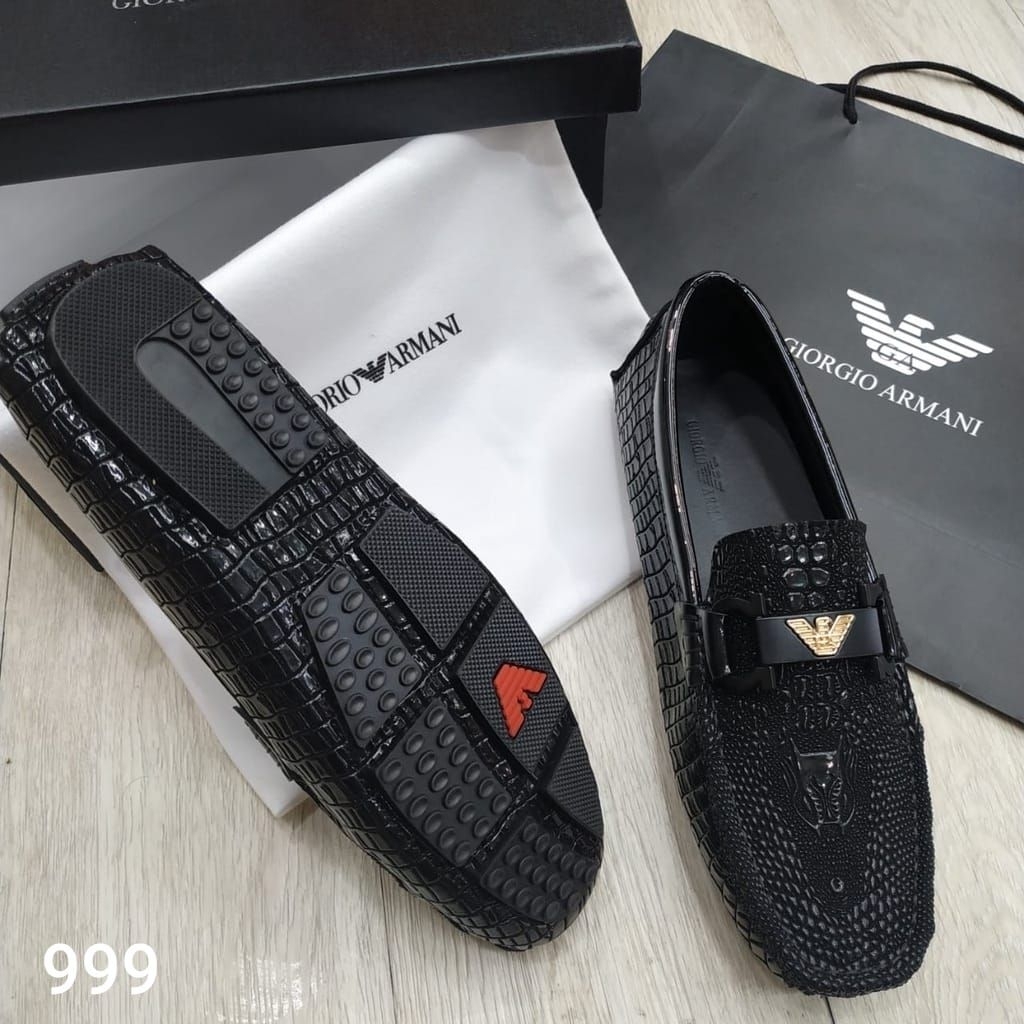 sepatu loafer pria kulit G1ORG1O ARMAN1