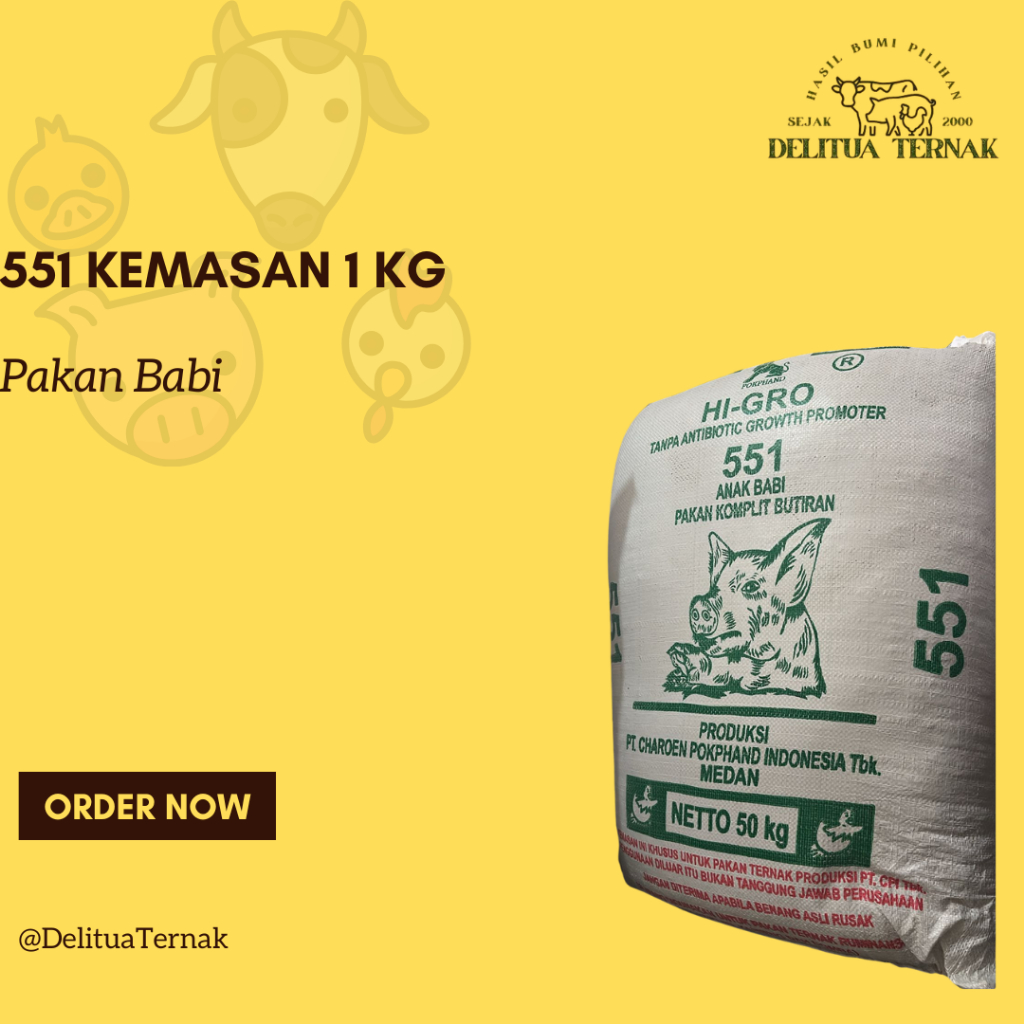 Pakan Anak Babi HI-GRO 551 Per Kg – Pakan Komplit Butiran