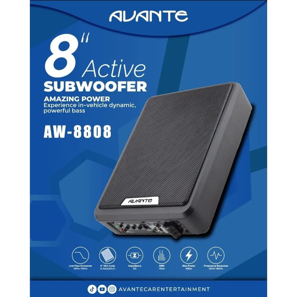 Avante AW-8808 – Active Subwoofer 8 Inch - Bass Kolong Aktif