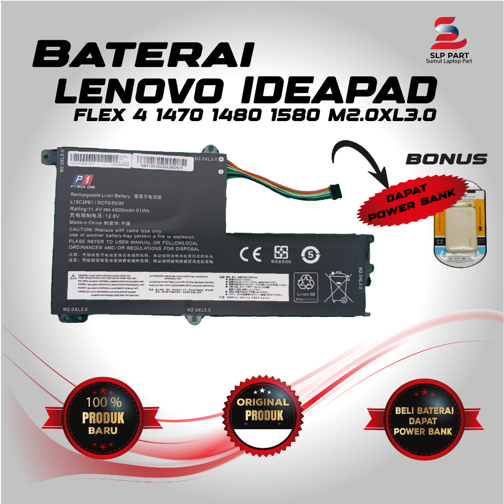 Baterai Lenovo Ideapad Flex 4 1470 1480 1580