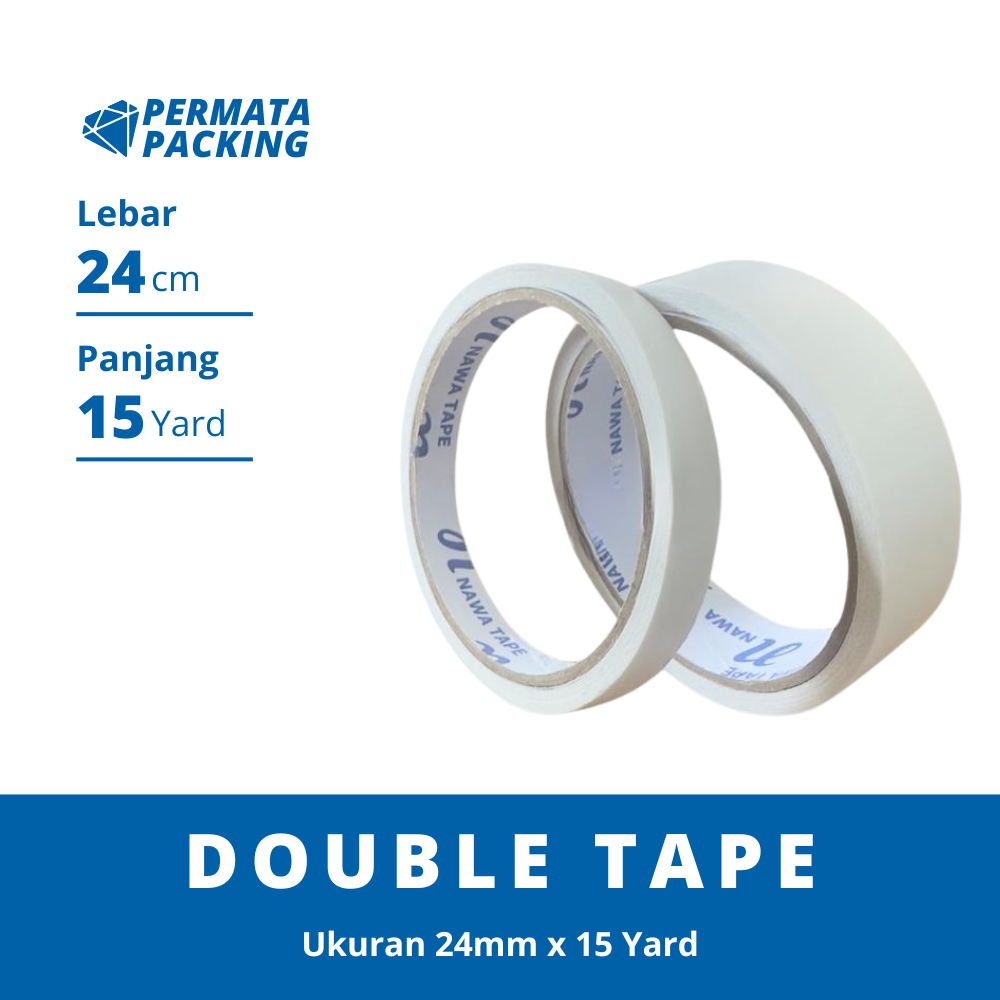

Double Tape Solatip 24 Mm Putih 15 Yard Double Tip