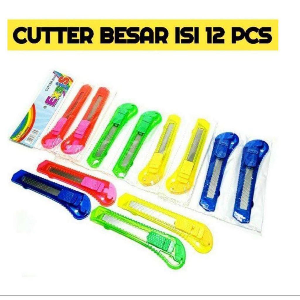 

12 pcs Cutter plastik besar golden GC-888/ Kater besar rentengan