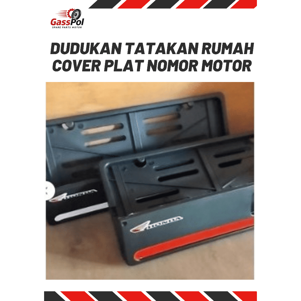 Dudukan Tatakan Rumah Cover Plat Nomor Motor List Ori Nyala Reflektif Logo Honda Universal beat vari