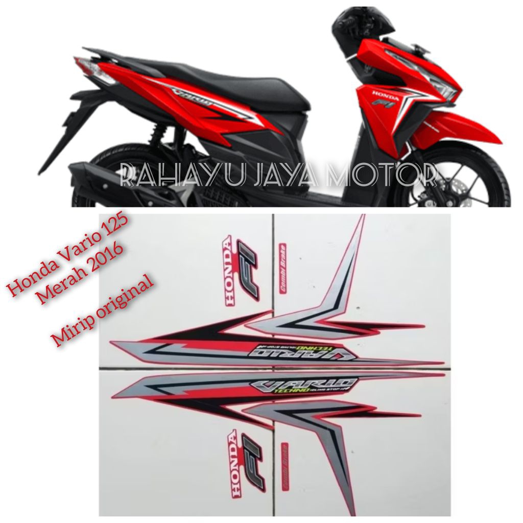 Stiker Honda Vario 125 merah 2016