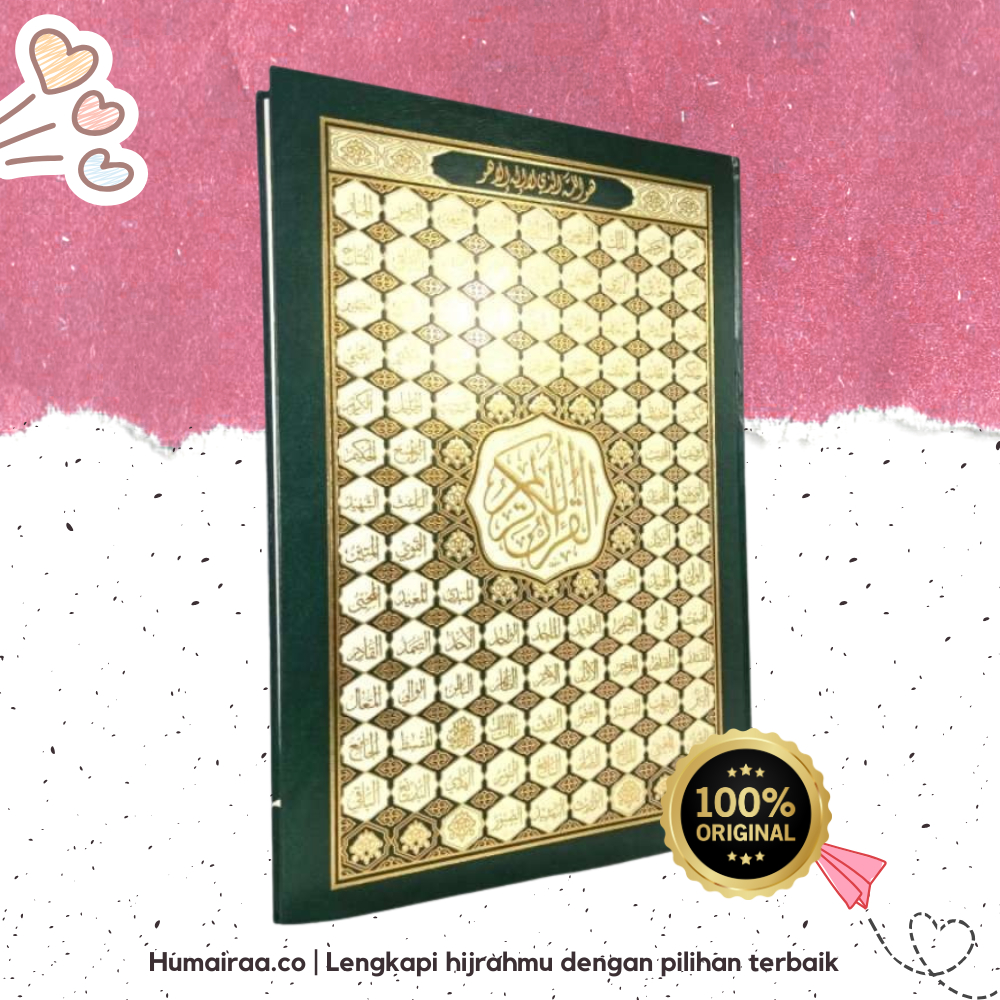 AL QURAN Asmaul Husna 35 x 50 cm TANPA TERJEMAH UKURAN Jumbo / Double Jawami Dar Ghar Hira 100% DIJA