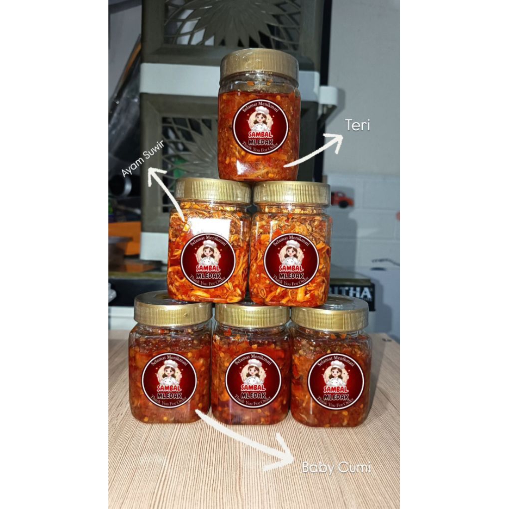 

RESELLER Sambal Mledak - Baby Bayi Cumi Teri Ayam Suwir 165ml - Bisa Dicampur (Silahkan Note/Chat)
