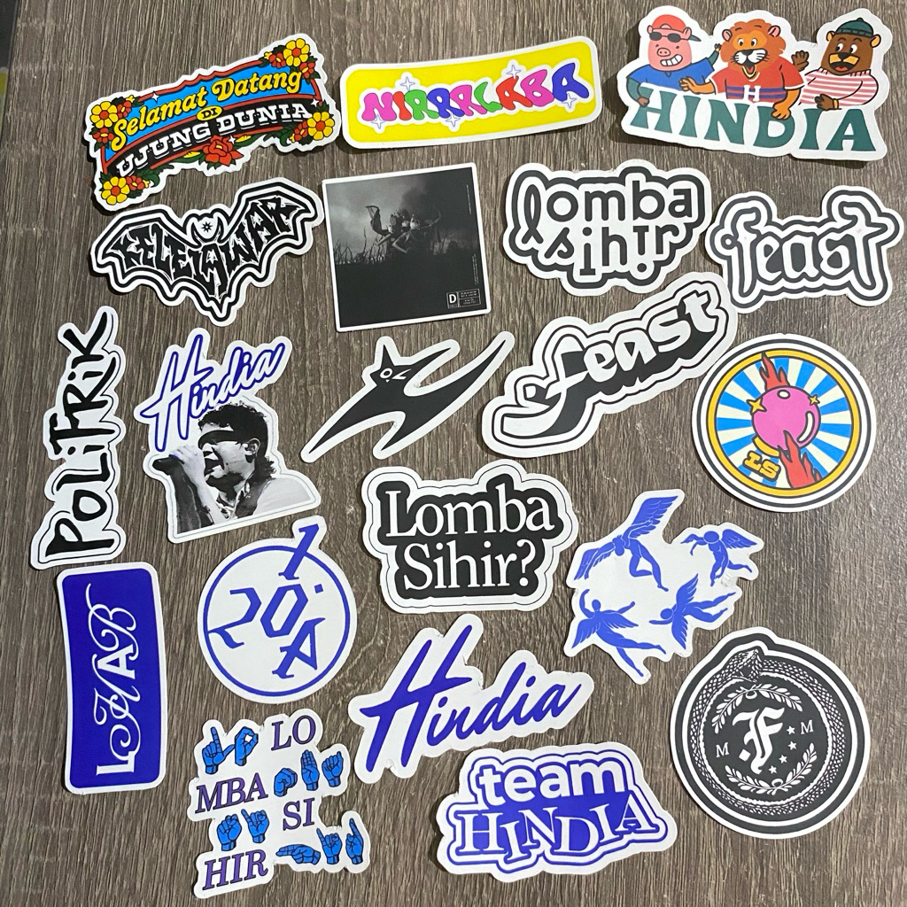 HINDIA FEAST LOMBA SIHIR | Sticker Pack Vinyl Sticker Hindia, Sticker Feast & Sticker Lomba Sihir St