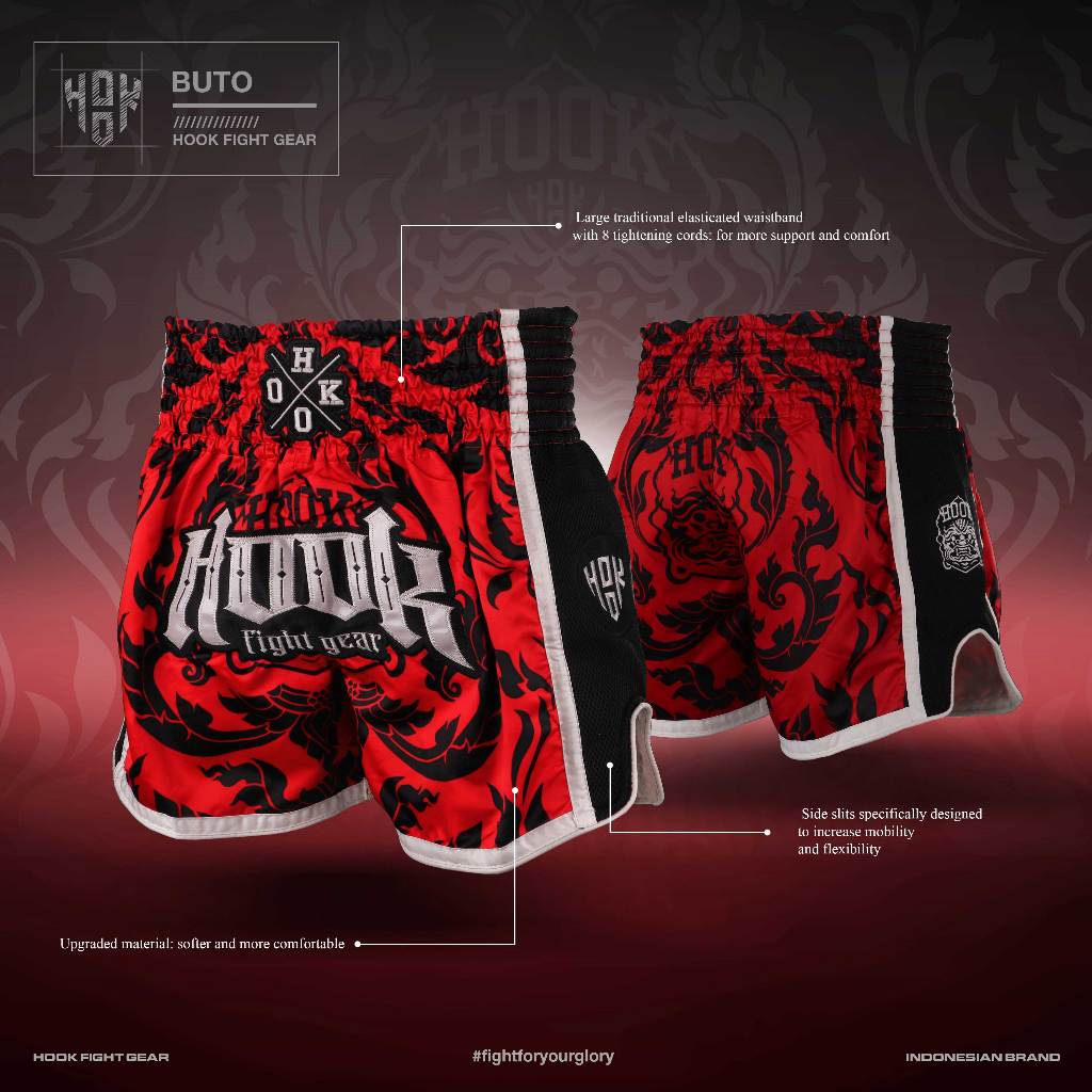 Celana Muaythai Hook, Celana Muaythai Murah, Muay Thai Shorts, Celana Muay Thai Boxing, Celana Muayt