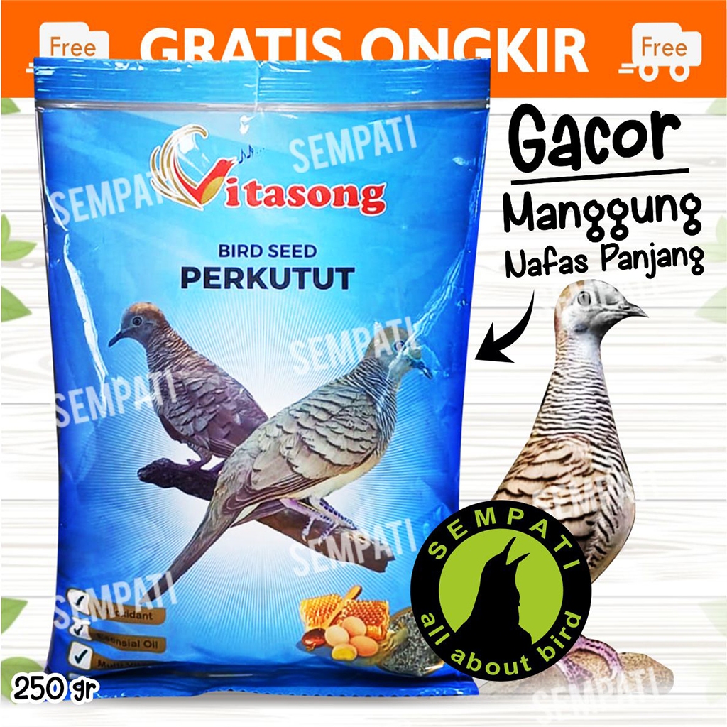 SEMPATI
 Vitasong Bird Seed Perkutut 250gr Pakan Harian Burung Perkutut Parkit Lovebird Pakan Biji B