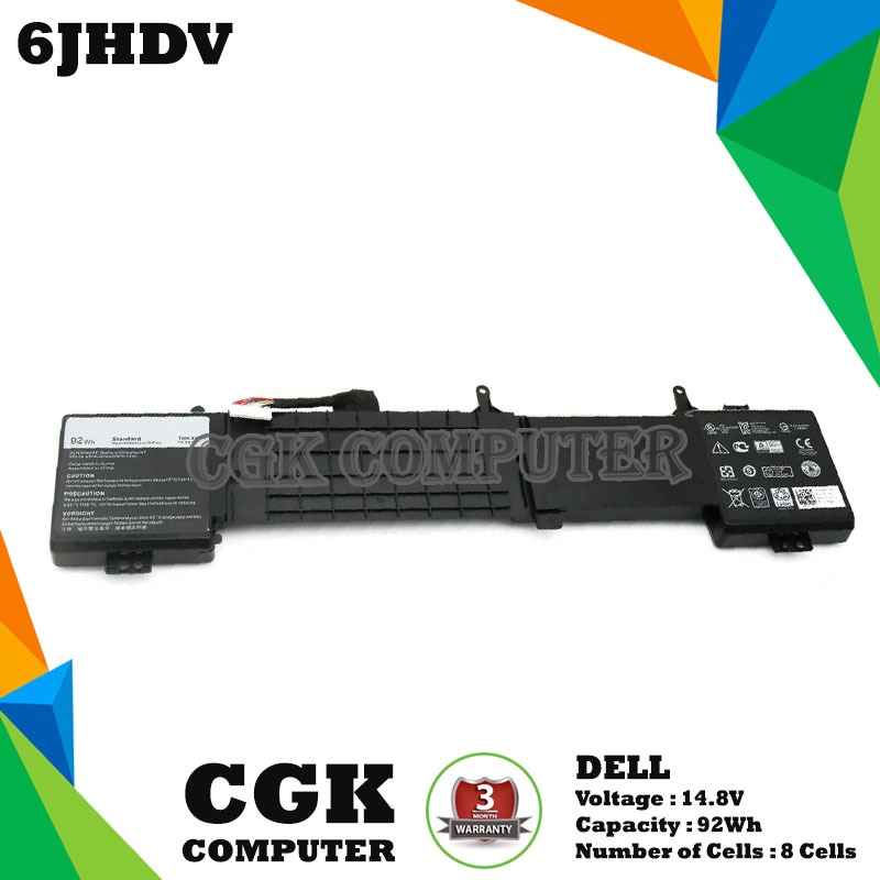 Baterai Laptop Dell Alienware AW17R3 ANW17 6JHDV Series