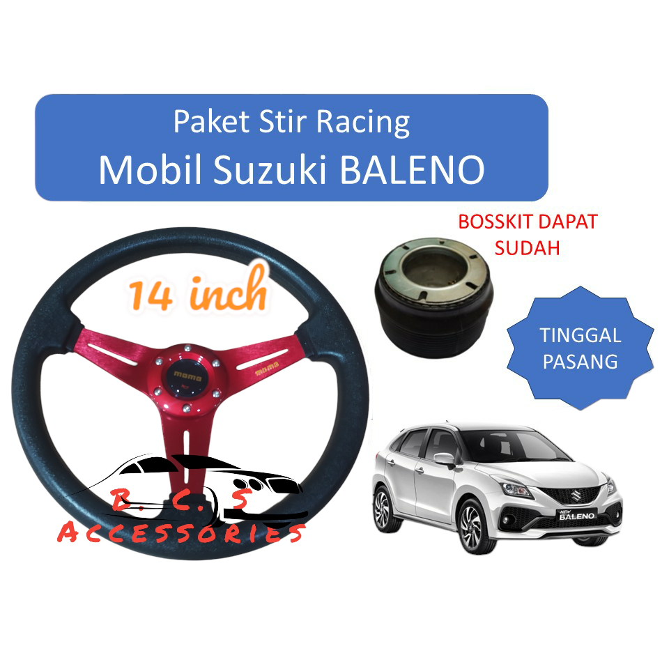 PAKET Stir Racing TINGGAL PASANG KHUSUS MOBIL BALENO- Stir Racing Berkualitas untuk Mobil BALENO Car