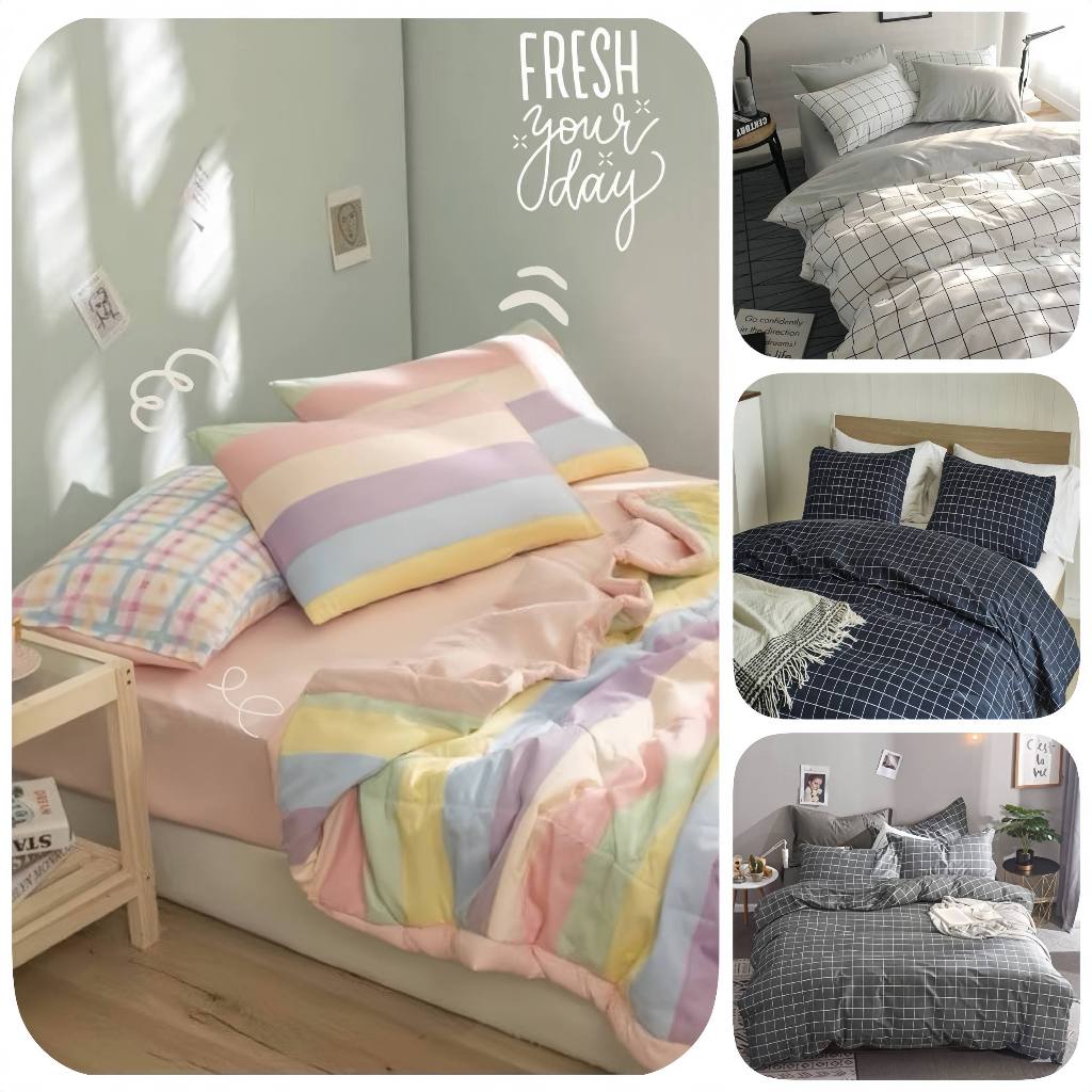 SALE SPREI Motif Anak Bunga Minimalis ( tanpa bedcover )  KATUN KOREA