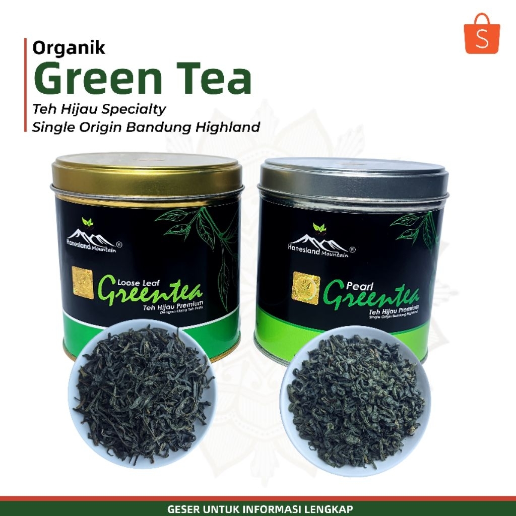 Teh Hijau Green Tea Organik Premium - Daun Teh Hijau Asli Pekoe