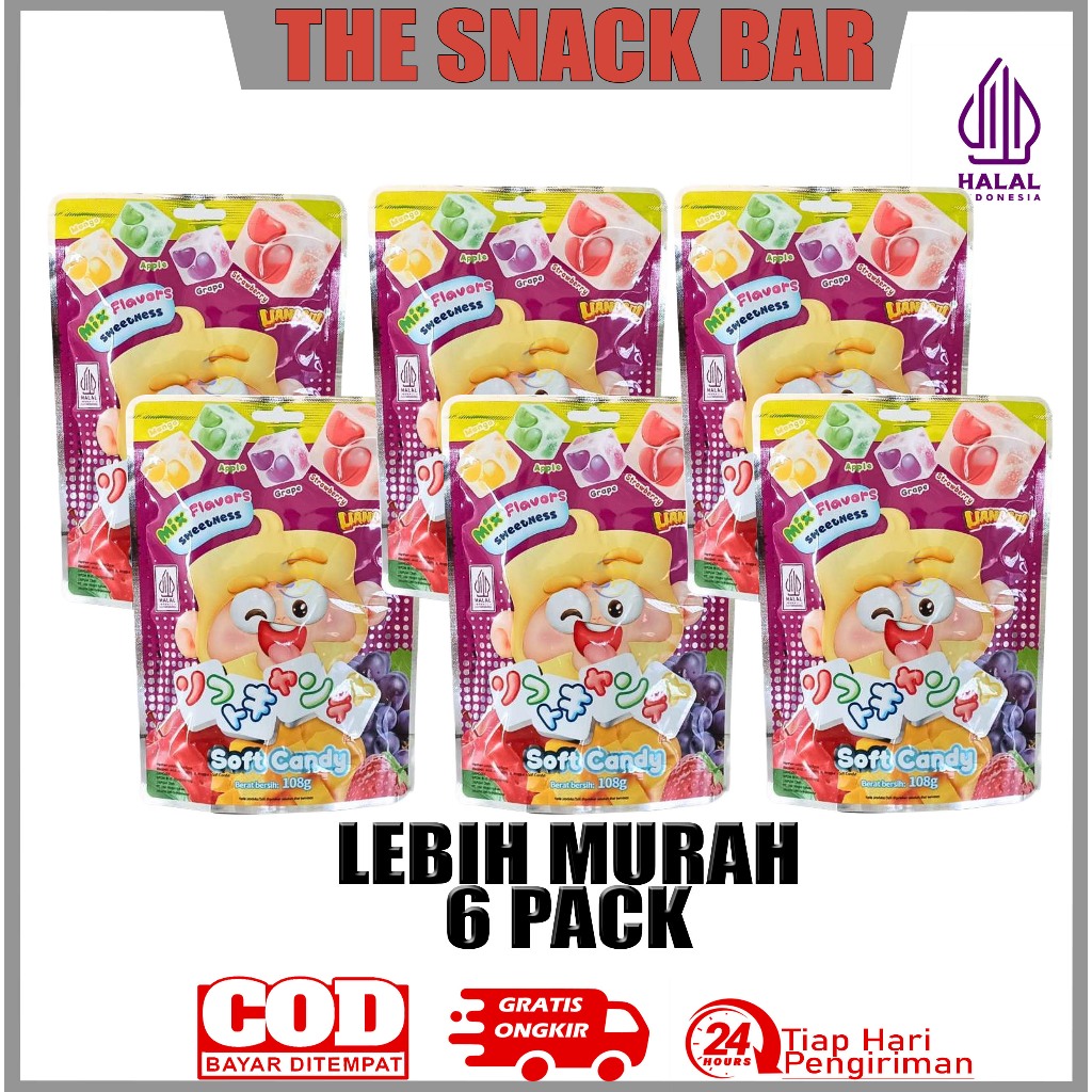 

Thesnackbar Permen Lunak Jelly Soft Candy Mix 108 Gr 100% Halal