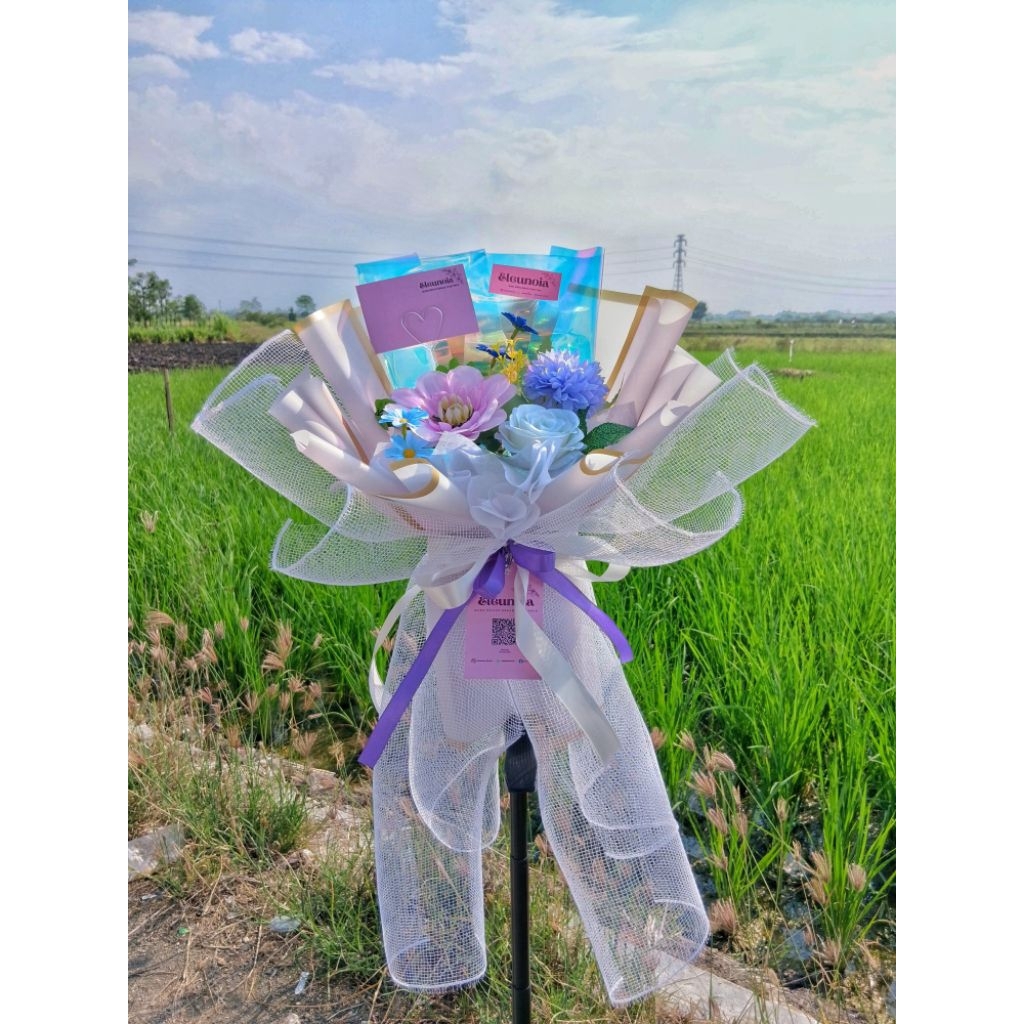 Buket bunga korea buket korea style buket artificial mesh korea mediu