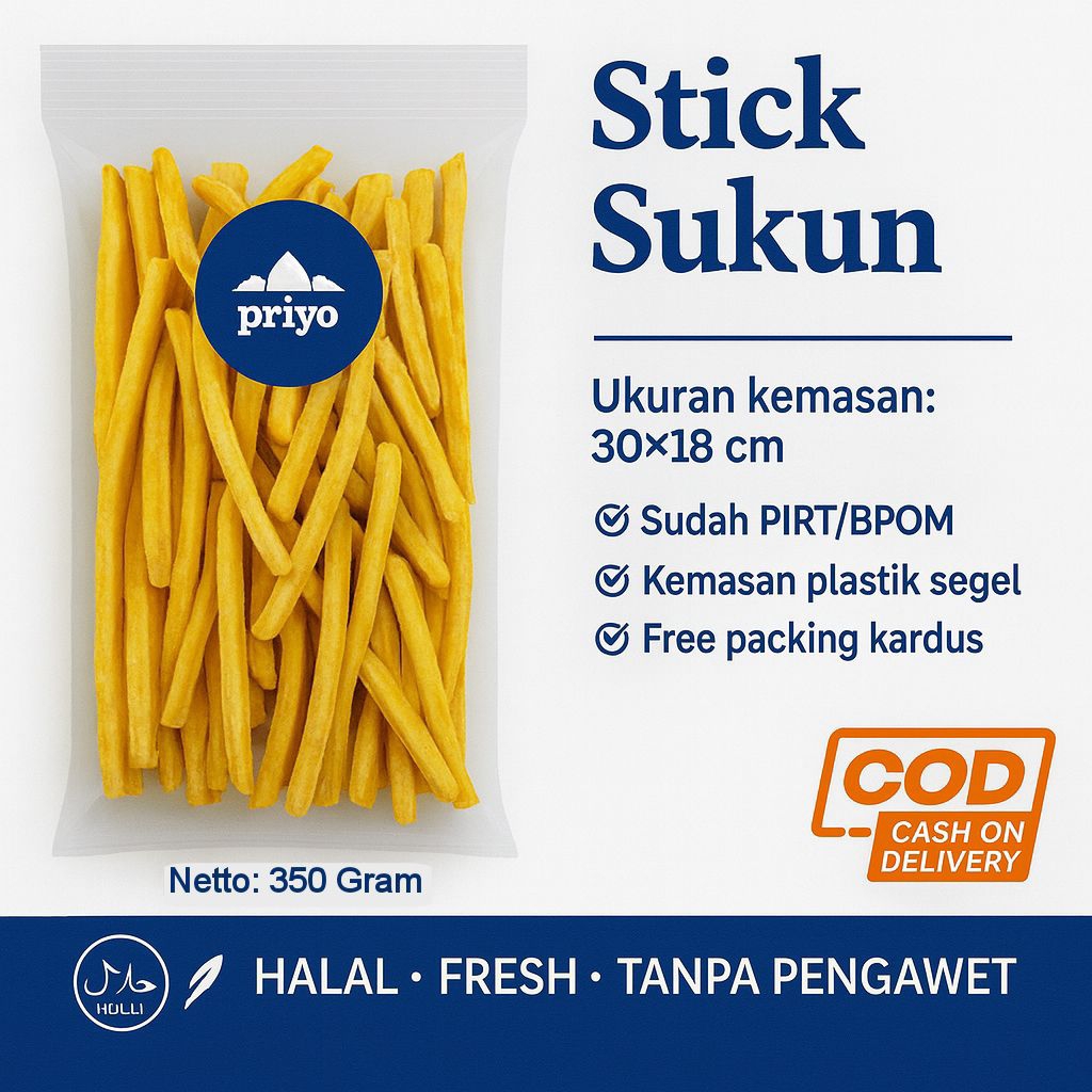 

PRIYO SNACK Stick Sukun 350 Gram Renyah Gurih Halal