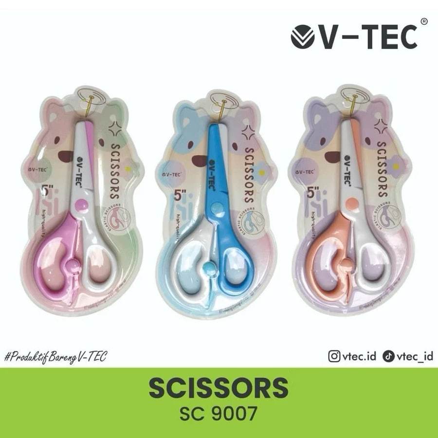

V-TEC Gunting Kertas Anak Lucu Warna Pastel – Scissors DIY, Sekolah & Kerajinan Anak 5 Inch