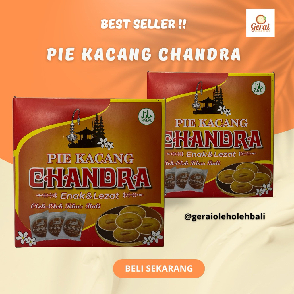 

Pie Kacang Chandra perbox kemasan isian 50pcs , oleh oleh khas Bali asli Original kacang