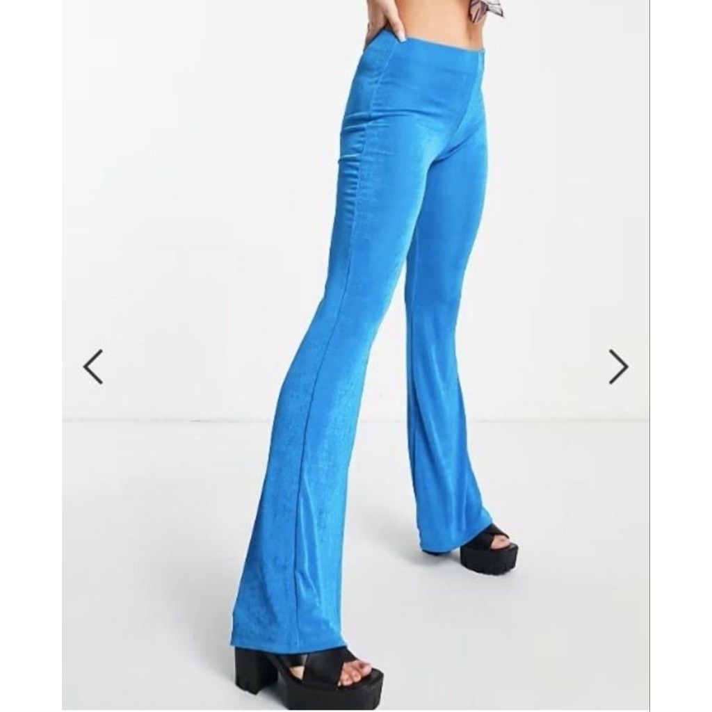 BERSHKA BLUE FLARE PANTS