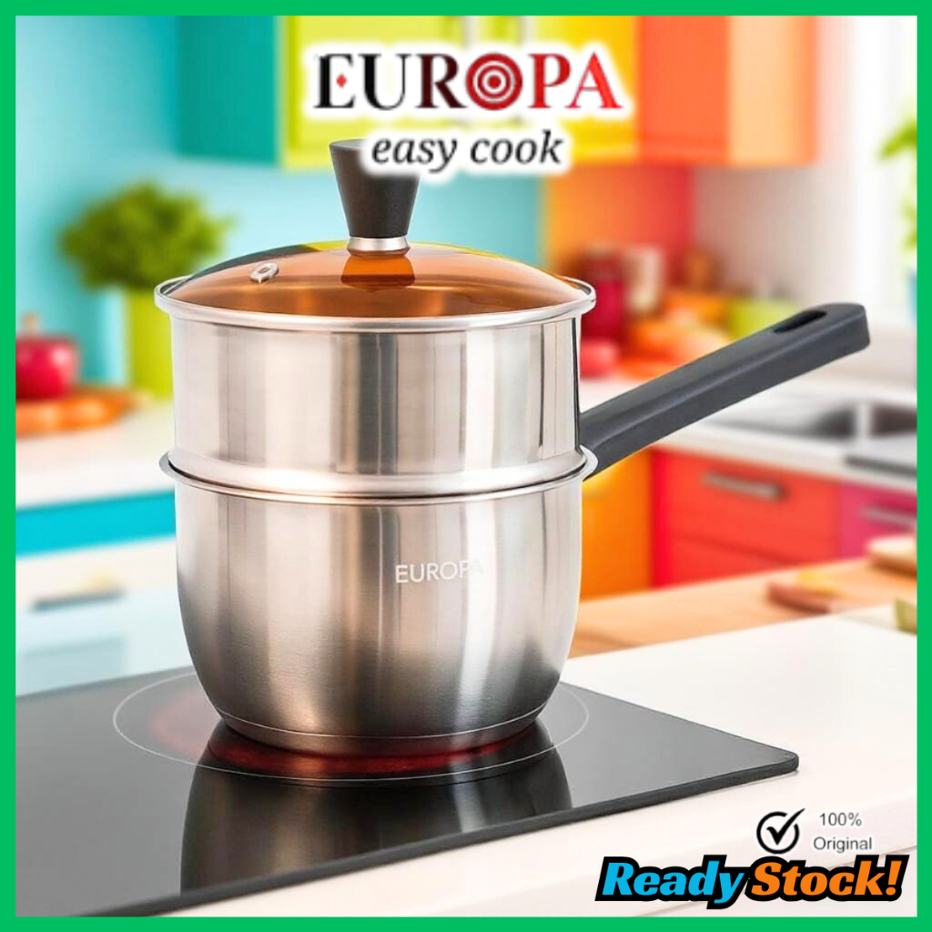Europa Sauce pan stainless 18cm + Steamer Panci kukus