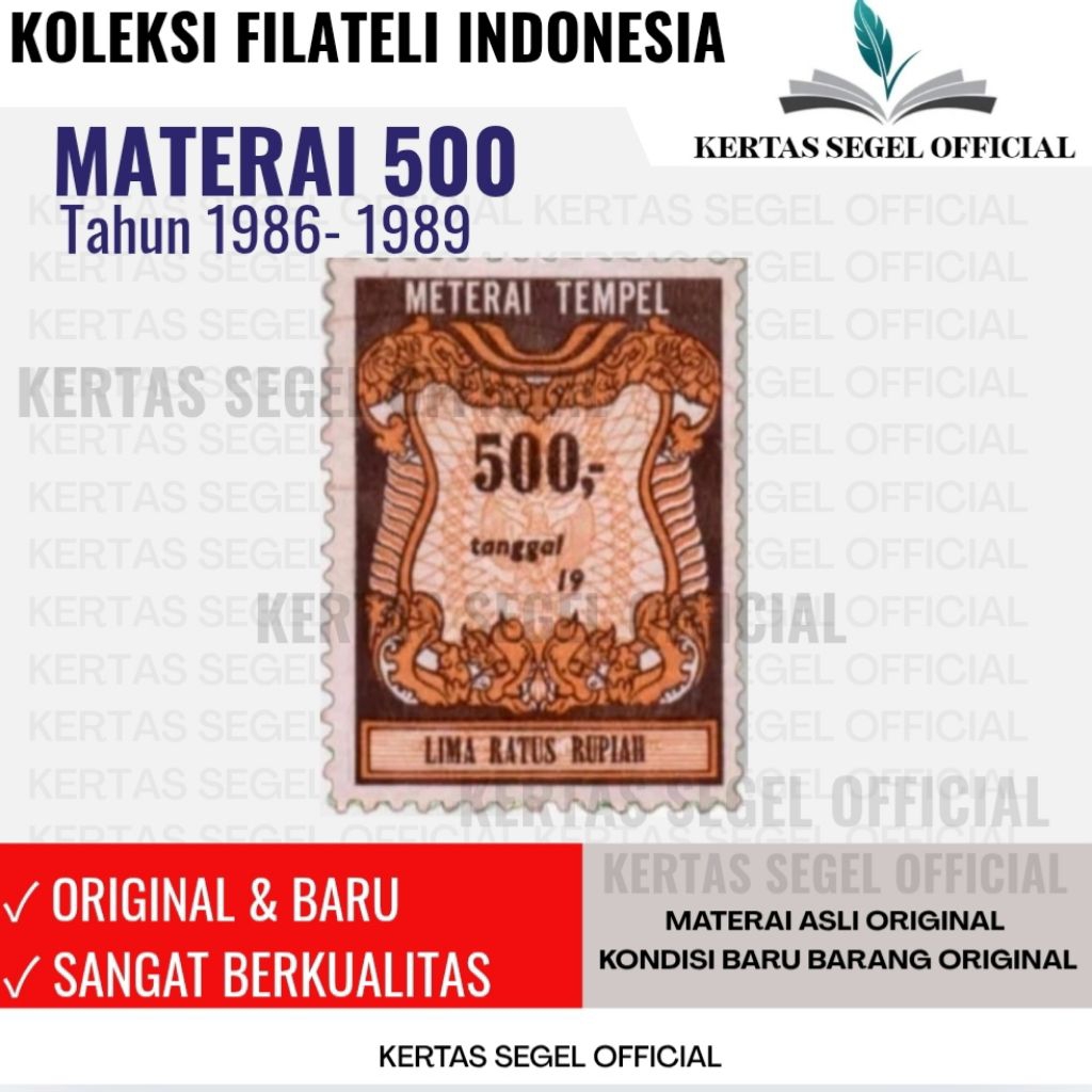 MATERAI 500 RUPIAH TAHUN 1986 1987 1988 1989 ORIGINAL