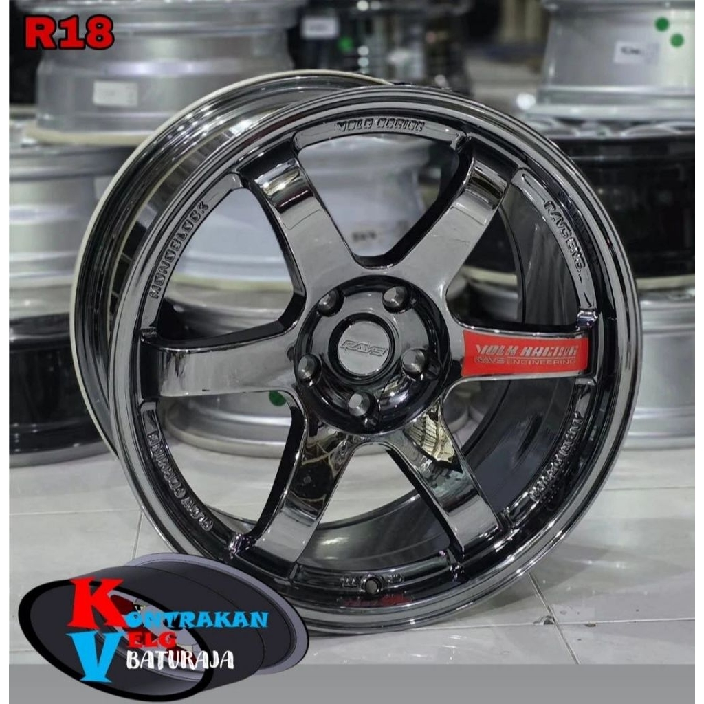 Velg Rays TE37 R18 Black Chrome 5x114 (INNOVA ERTIGA RUSH TERIOS XPANDER DLL)
