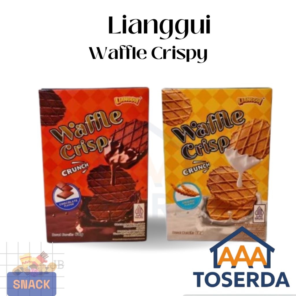 

AAA Toserda | Lianggui Waffle Crisp Snack Import 68gr | Wafer Crispy Biskuit Renyah Varian Original & Coklat