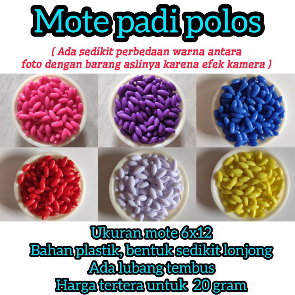 [20 gram ] Mote padi susu 6x12 / manik padi / manik susu / mote padi beras / mote susu padi / manik 