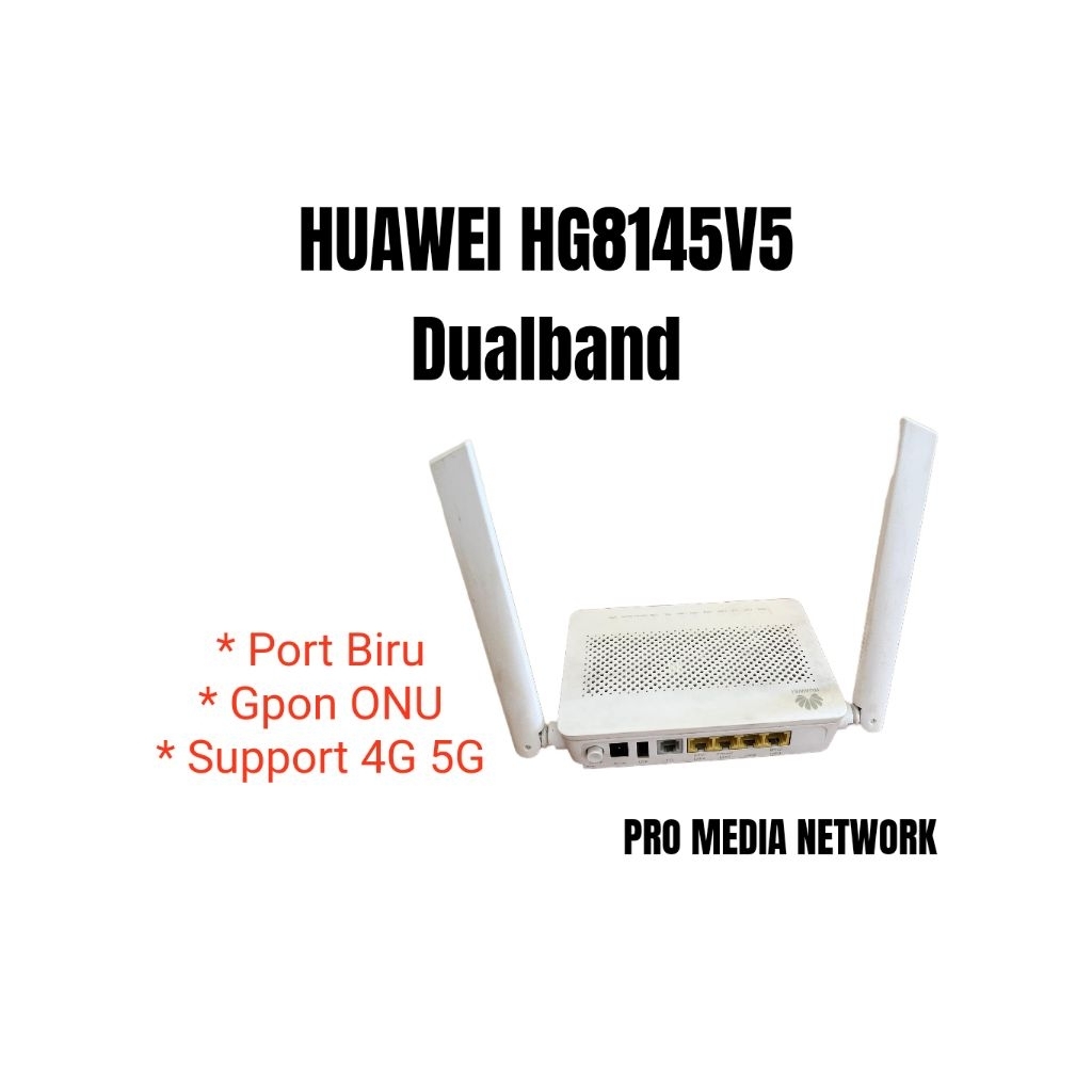 Modem HUAWEI HG8145V5 HG8145X6-10 GPON dualband port biru Adaptor