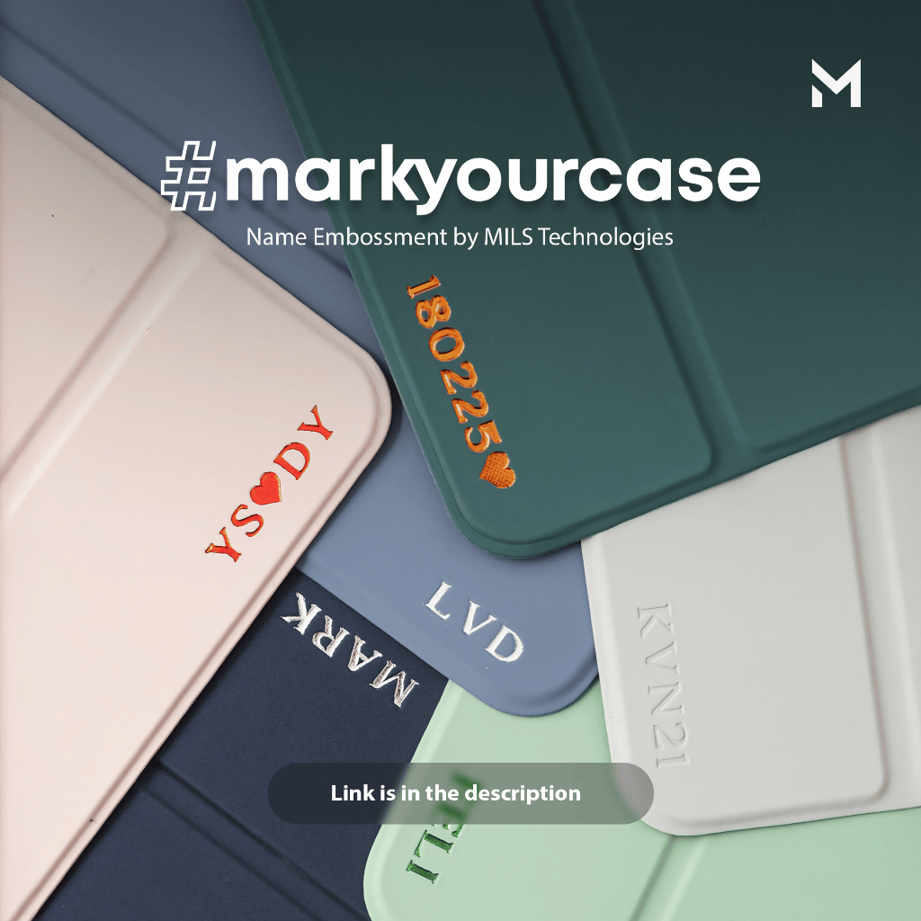 Mils Technologies Mark Your Case Custom Initial Emboss Hot Print / Stamp iPad Cover