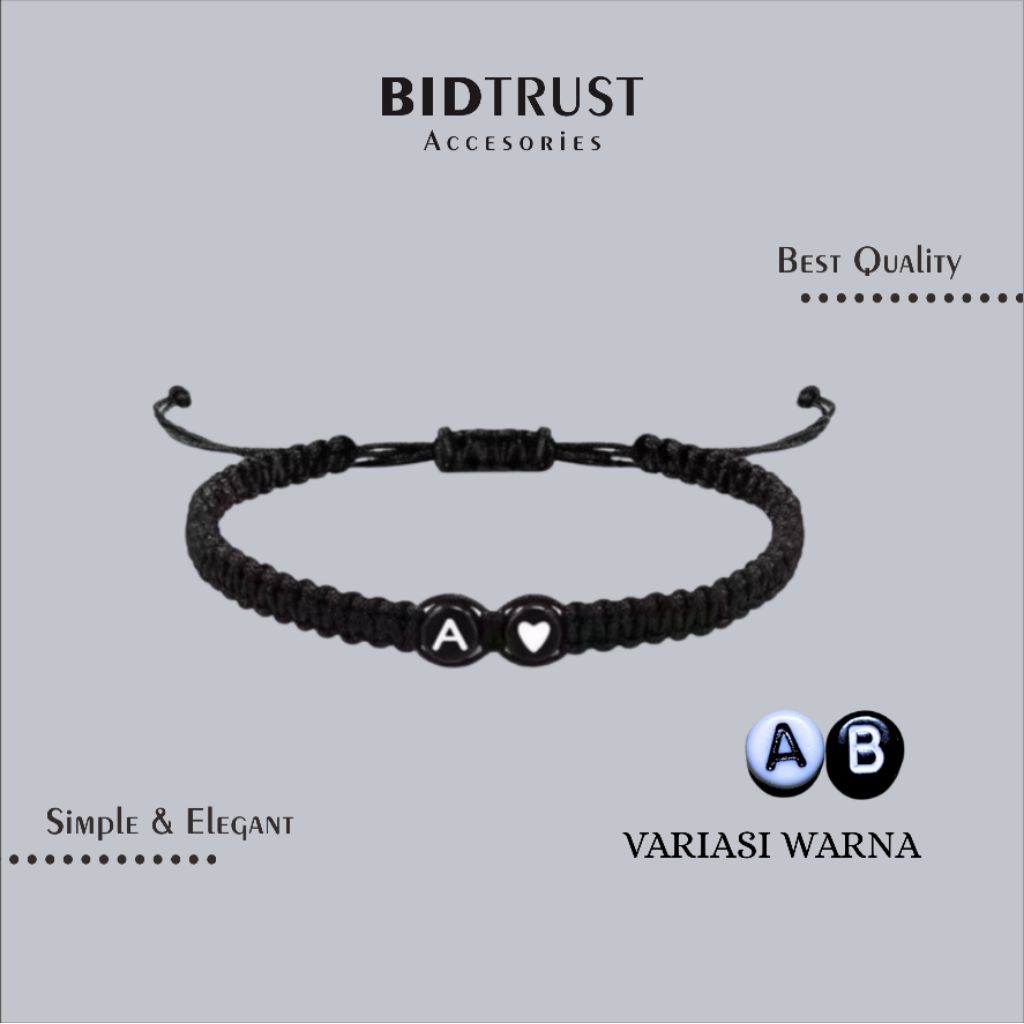 GELANG INISIAL NAMA CUSTOM COUPLE • Aksesoris Remaja Dewasa Anak Anak Pria Cowok Cowo Laki Laki Wani