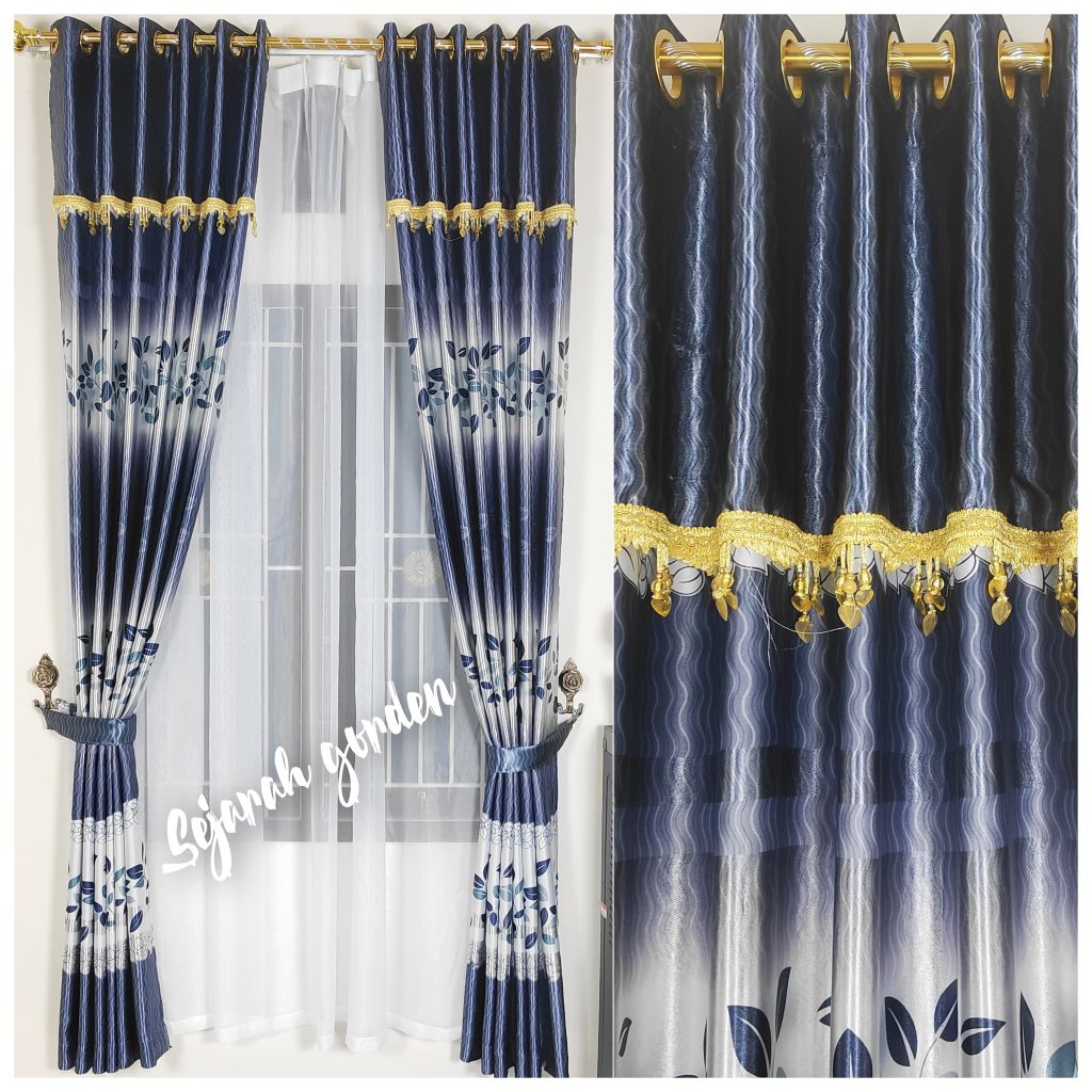 Gorden jendela gorden pintu minimalis model poni tempel mewah motif bunga batik terbaru