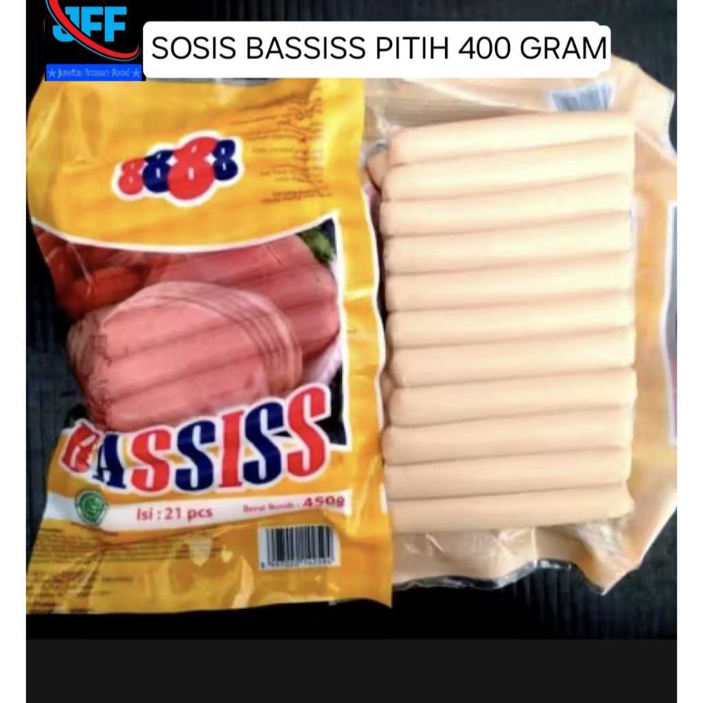 

Sosis 8888 Bassiss Putih 400g / isi 21 pcs
