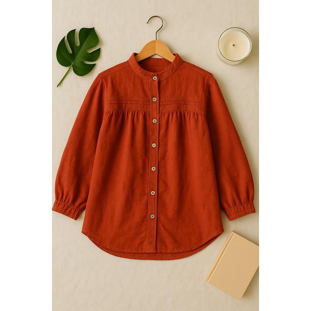 Blouse korea ruffle wanita pololinen lembut || zeva kemeja wanita korean RUFFLE Lengan panjang blous