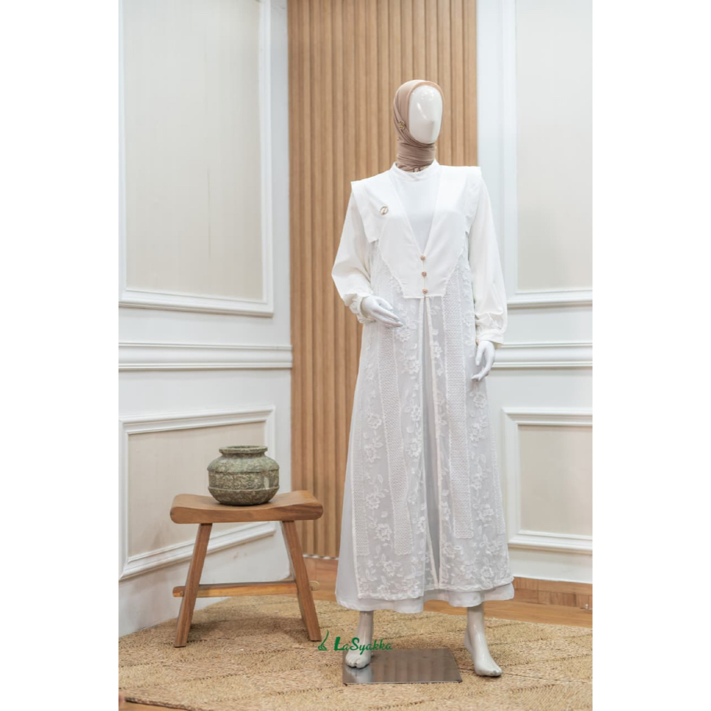 Gamis putih Premium / Dress Putih by La Syakka Naura / Dress Putih premium / Gamis putih