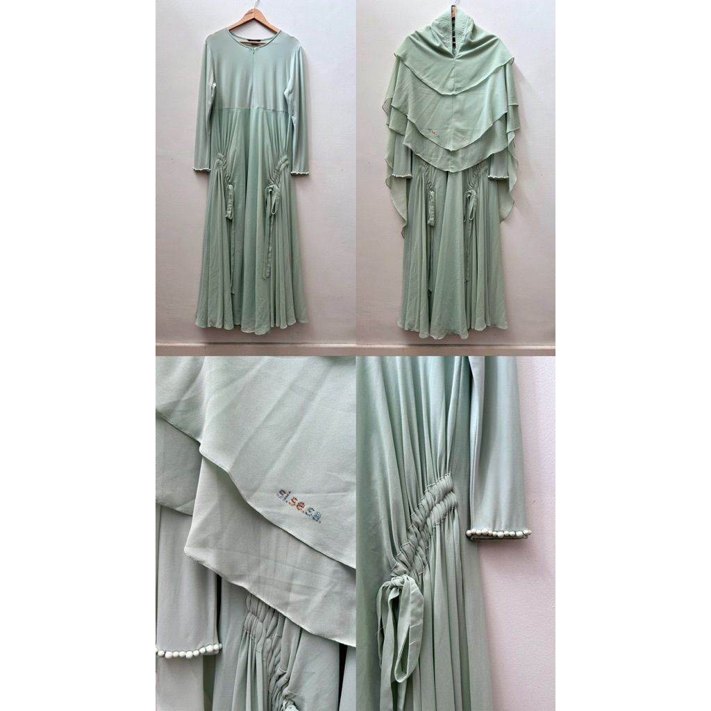 PRELOVED - Set Syar’i SiSeSa Soft Green