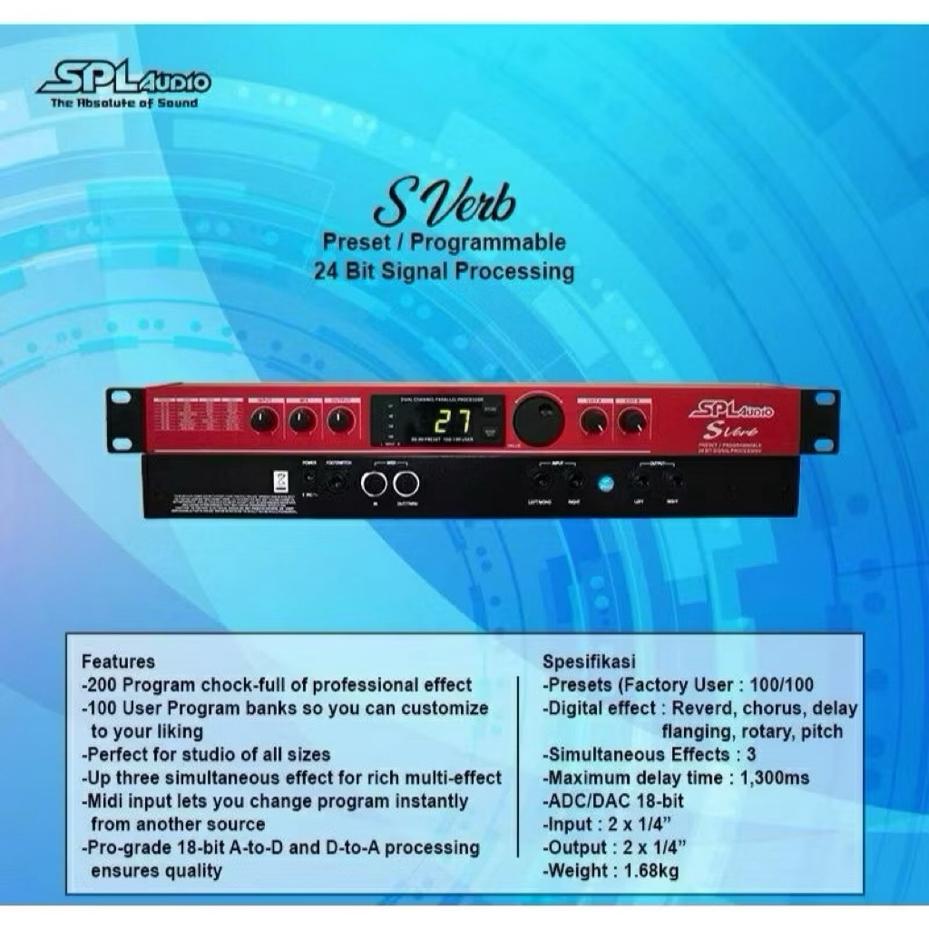 Efek Effect vokal SPL audio S Verb