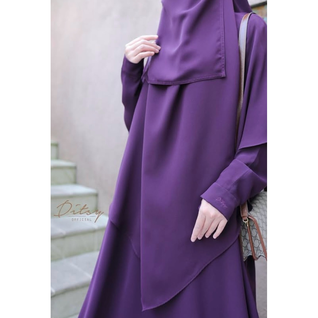 preloved waafa abaya raisin ditsy (size L)