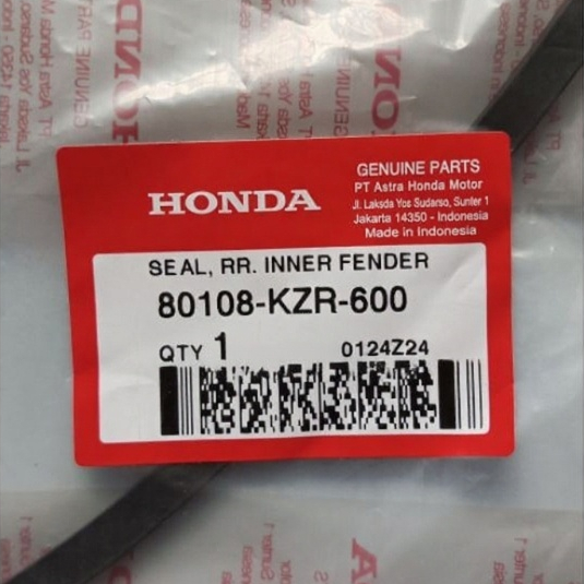 SEAL RR INNER FENDER HONDA PCX HYBRID, PCX 150, SH150i - KODE PART: 80108KZR600