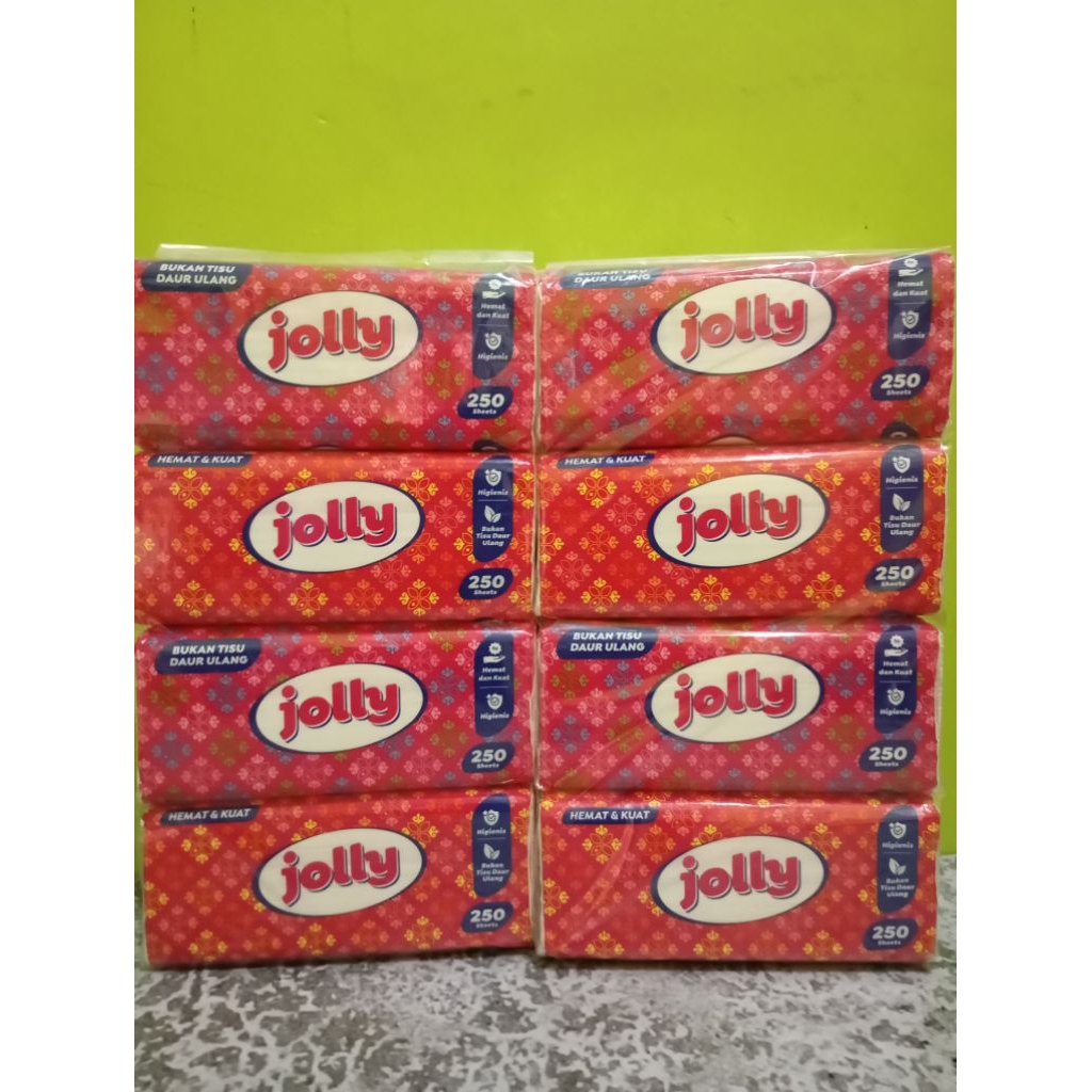 [PAKET MURAH ISI 8] TISU JOLLY 250 SHEETS/ JOLLY FACIAL TISSUE 250 SHEETS 2PLY/ JOLLY TISSUE 250 SHE