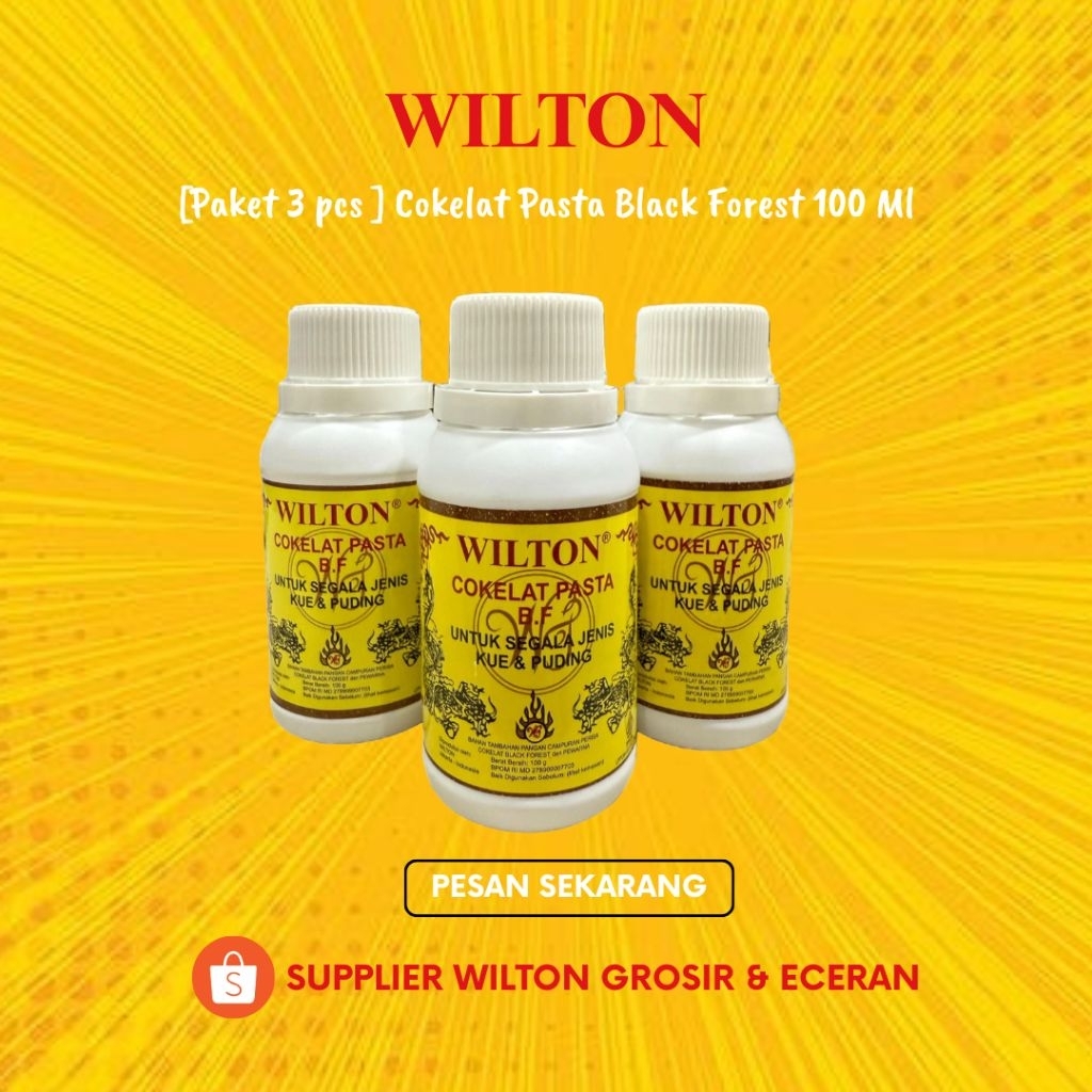 

[Paket 3 Botol] Wilton Cokelat Pasta Black Forest 100ml – Perisa Premium Kue & Dessert