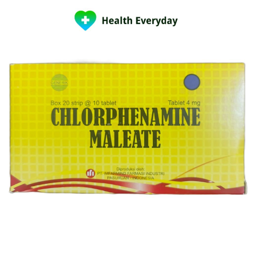CTM CHLORPHENAMINE MALEATE 4mg Tablet isi 200s/Dus - IFI